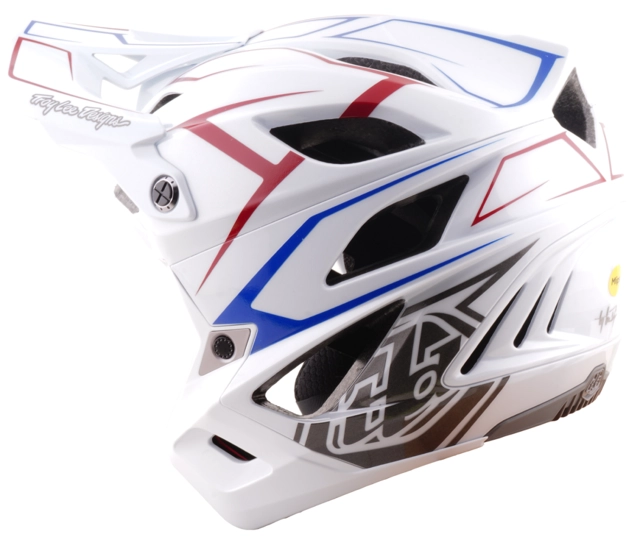 Troy Lee Stage Stunt Mips Helmet Pinstripe White - M/L 