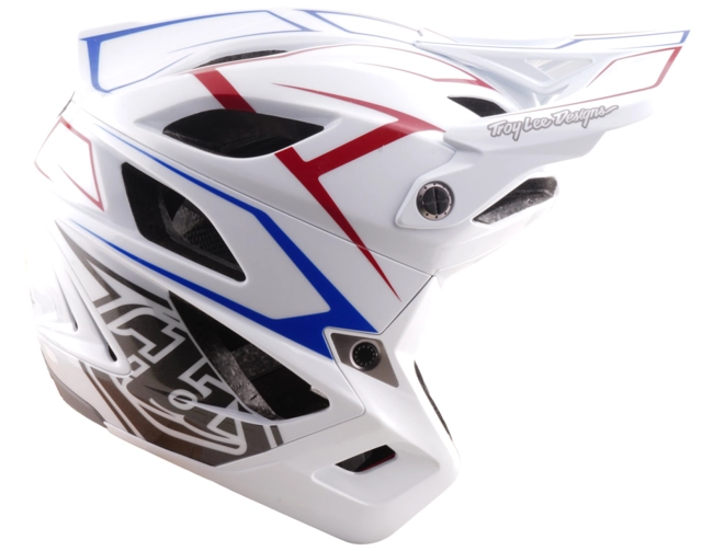 Troy Lee Stage Stunt Mips Helmet Pinstripe White - M/L 