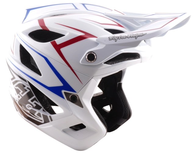 Troy Lee Stage Stunt Mips Helmet Pinstripe White - M/L 