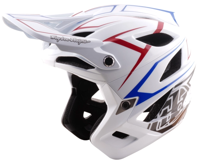 Troy Lee Stage Stunt Mips Helmet Pinstripe White - M/L 