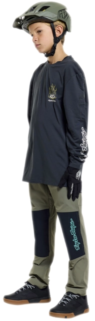 Troy Lee Youth Ruckus Ride LS Tee Pressed Carbon - L 