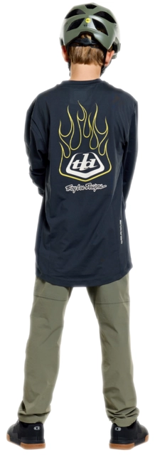 Troy Lee Youth Ruckus Ride LS Tee Pressed Carbon - L 