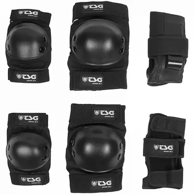 TSG Basic Junior Pad Set Black - One Size 