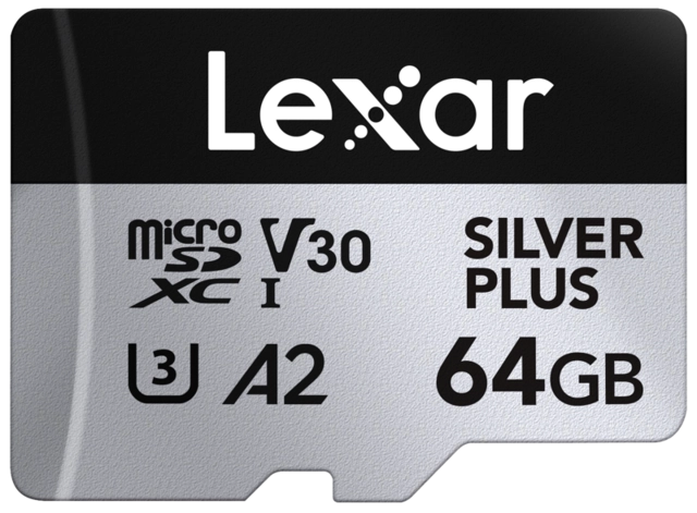 Lexar Pro Silver Plus 1066x 64GB microSDXC,UHS-I/U3/A2/4K - R205/W100 
