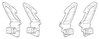 Nitro StepOn Toe Hooks W's x 4 Black - S/M/L, for 1 pair of bindings 
