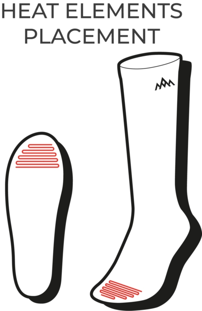 HeatX Heated Technical Socks w/batt. L Red/Black - EU43/45 