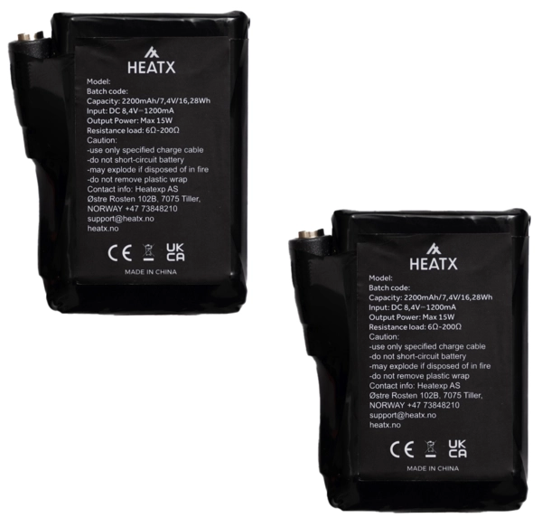 HeatX Glove Battery Pack v2 2200mAh – 2x Batteries