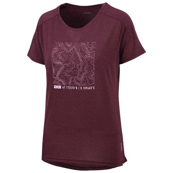 iXS Flow Women Tech tee Contour Raisin