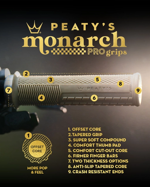Peaty's Monarch Pro Grip Knurl Thick - Plum 