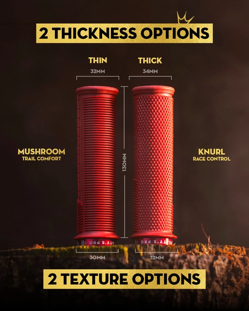 Peaty's Monarch Pro Grip Knurl Thick - Plum 