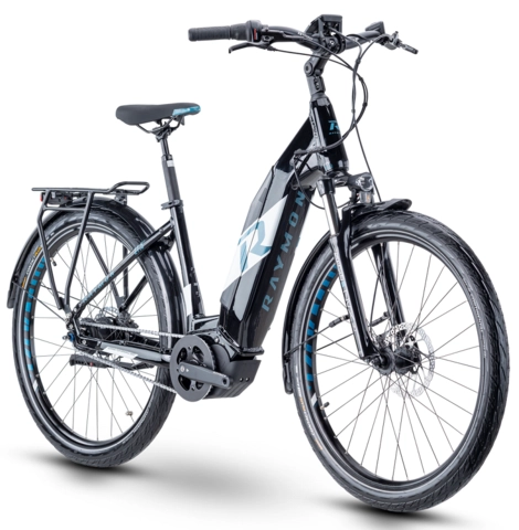 R Raymon UrbanRay E 7.0 mono CB 27,5", white/black/petrol, PW-CE 500Wh