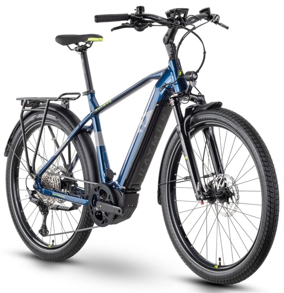 Raymon TourRay E 7.0 herre 27,5&quot;, d.blue/grey/lime, PW-X2 i630Wh