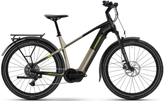 Haibike Trekking 4 herre 27,5", Sand/Lime, BCXK, 600Wh