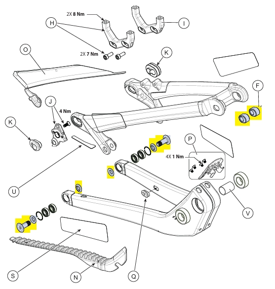 GT Fury Link/CS/SS/Pivot Hardware Fury MY23-24