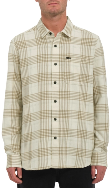 Volcom Caden Plaid LS Dirty White