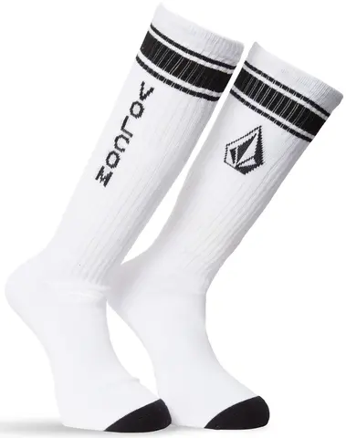 Volcom High Stripe Sock Pr White - One Size