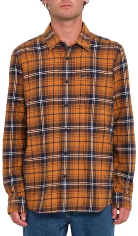 Volcom Caden Plaid LS Chestnut Brown