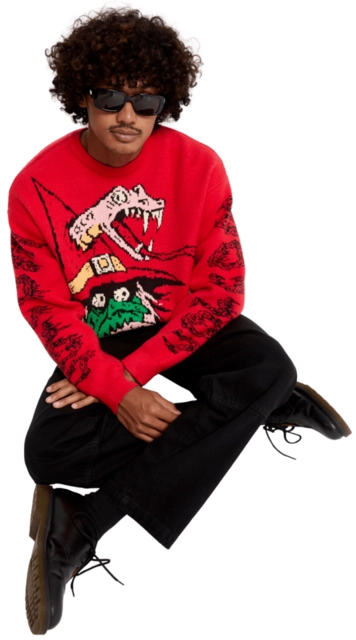 Volcom JJ Villard Sweater Lifeguard Red - L 