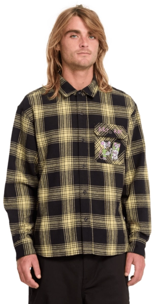 Volcom FA Ozzy Plaid LS Mustard