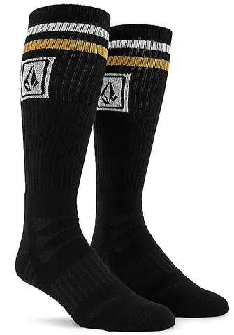 Volcom Ramp Stone Skate Sock Print Black - One Size