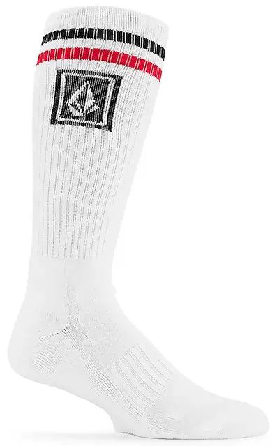 Volcom Ramp Stone Skate Sock Print White - One Size 