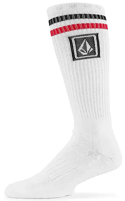 Volcom Ramp Stone Skate Sock Print White - One Size 