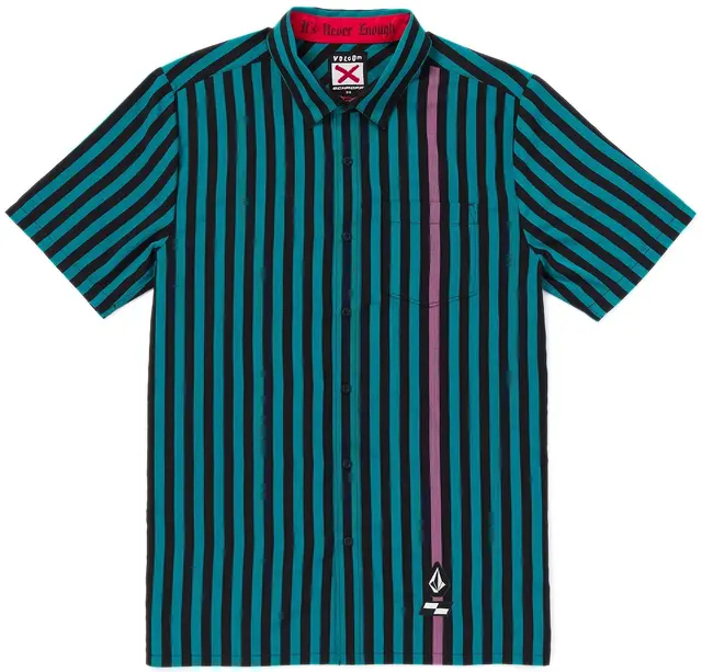 Volcom Schroff X Volcom Stripe SS Dusty Aqua - L 