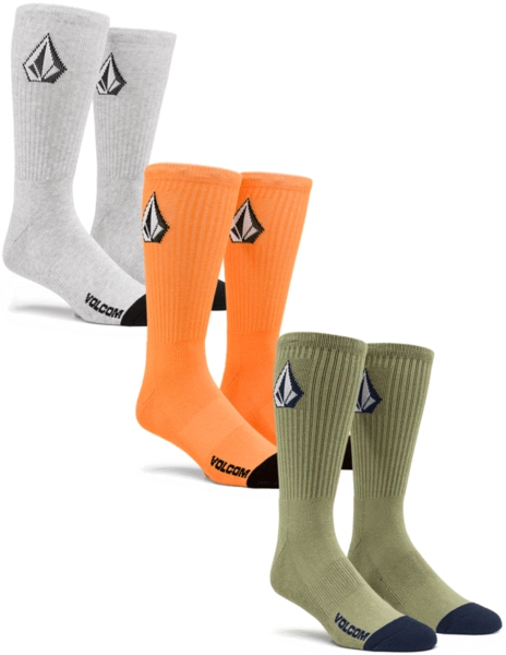 Volcom Full Stone Sock 3Pk Turbo Orange - 3 pack